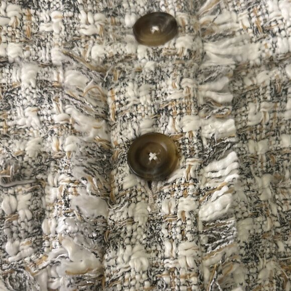 Ann Taylor SZ 12 Neutral Plaid Wool Blend Skirt Career Academia Preppy Old Money - Picture 5 of 10